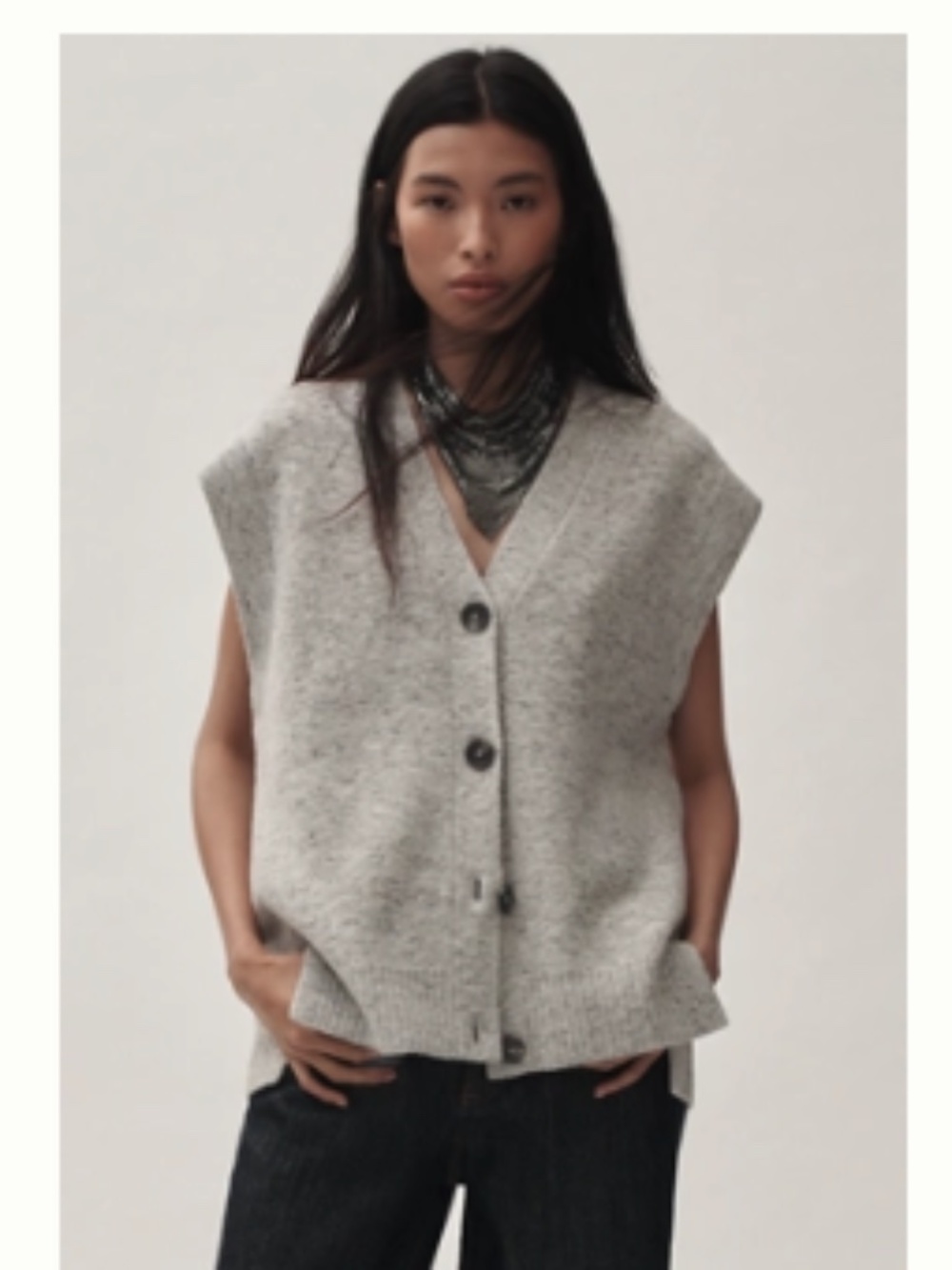 NEW By Anthropologie Buttom Front Sweater Vest